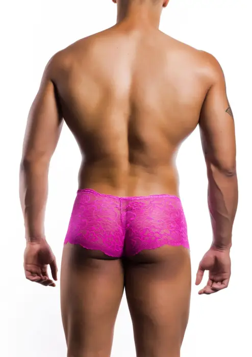 MOB Eroticwear Rose Lace Boy Shorts – Pink – S/M Photo