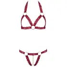 Cottelli Collection Bra Set S/M Red – Open Cup Design Lace Straps — Photo 8