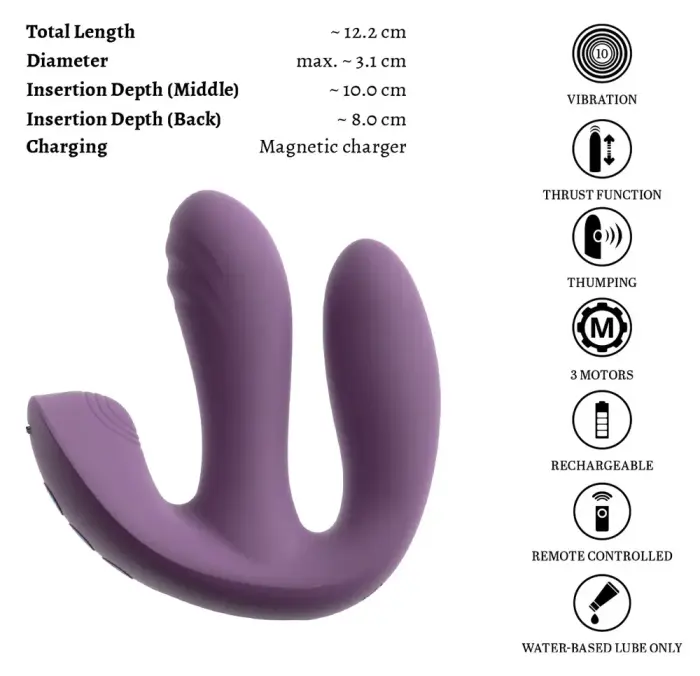 beau cœur Mireva RC Triple brīvroku vibrators – 12.2 cm (4.8″) – rozā Foto 16
