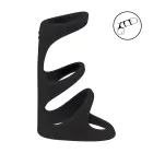 LEVELZ 3 Loop Silicone Cockring – Black — Photo 2