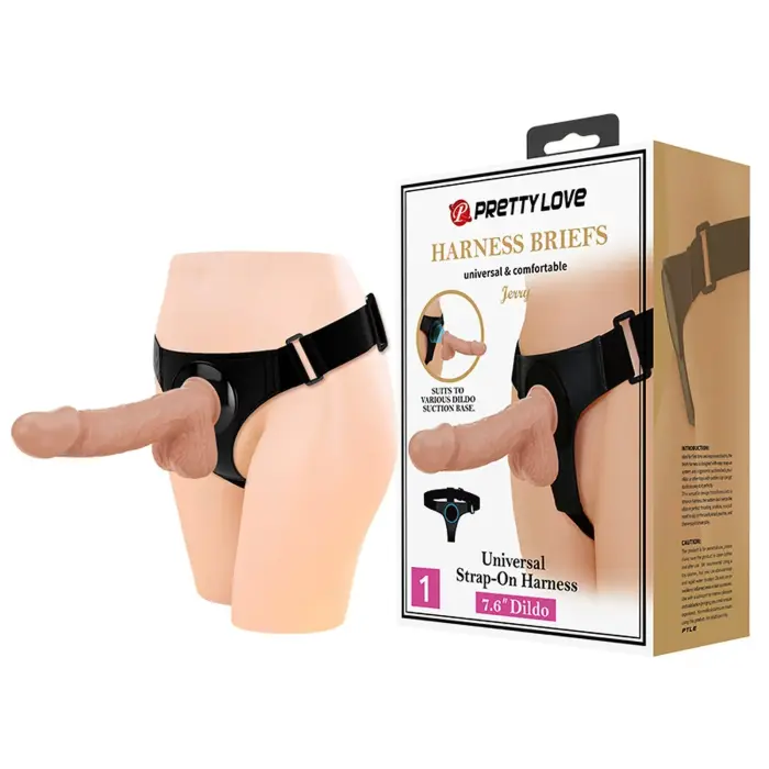 PRETTY LOVE Jerry страпон-дилдо – 19.3 cm (7.6″) – телесный