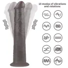 Dual Layered Platinum Silicone Rotator Dildo – 25 cm (10″) – Clear — Photo 4