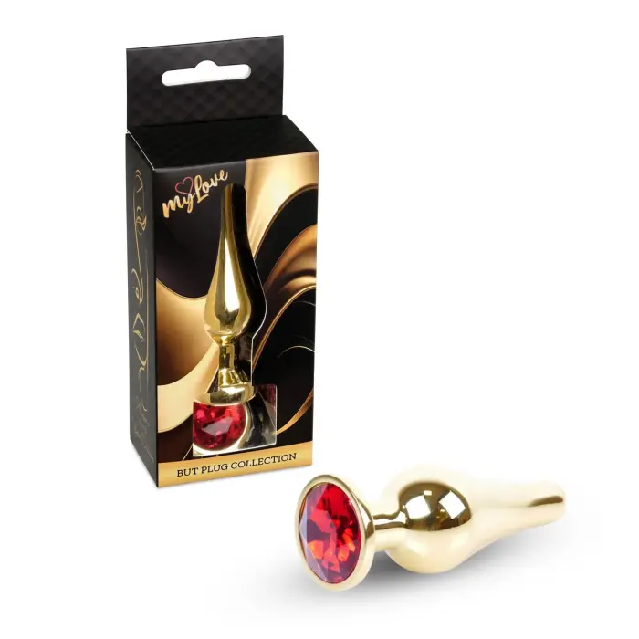 MyLove Toys Jewellery Gold анальная пробка – 9.5 cm (3.7″) – Красная