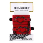 Sportsheets S&M Amor наручники из искусственной кожи – красные — Фото 3