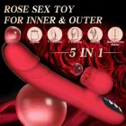 Multifunction Heating Vibrator with Licking and Thrusting – 24 cm – Red — Photo 7