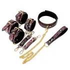 3 Piece BDSM Set Gold/Pink Reptile — Photo 1