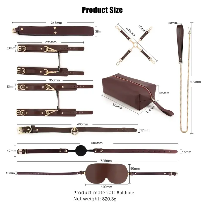 BDSM Fancy 9 Item Kit - Brown Фото num