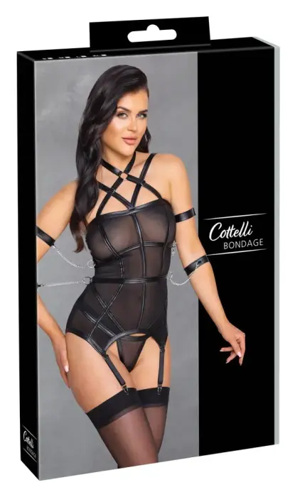Cottelli BONDAGE страпсхемд с фиксаторами для рук – чёрный – XL