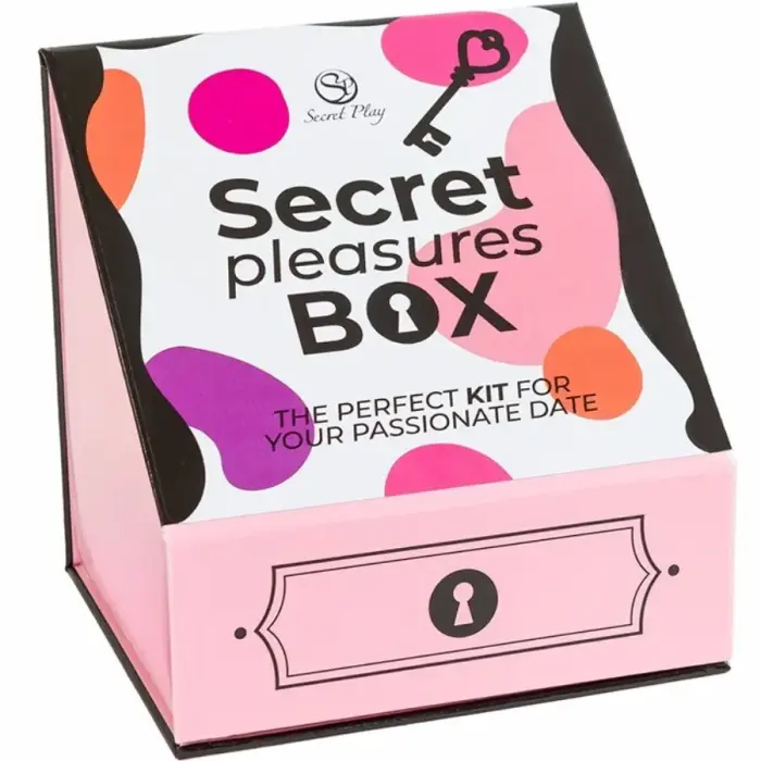 Secret Play Pleasures Box – komplekts pāriem ar kauliņiem, vibrējošu lodīti un spalvu kutinātāju – rozā