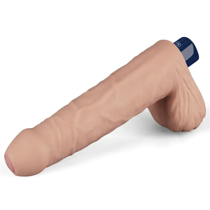 Real Softee uzlādējams vibrējošs dildo – 23 cm (9″) – Miesas krāsa Foto 8