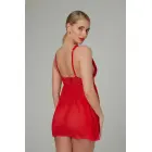 Christine Lieve Babydoll & Thong Set Red - Elegant Lace Design — Photo 2