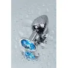 TOYFA metāla anālais spraudnis ar Topāza dārgakmeni – 7 cm – Pelēks Foto 10