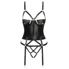 Cottelli LINGERIE korsett sukahoidjate ja stringidega – must – 85B/L — Foto 6