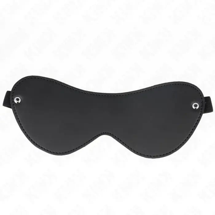 KINK Leatherette Blindfold with Rivets – Black – 23x9.5 cm
