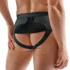 Svenjoyment Herren Jock – men's matte-look jock with zip and fold-up mesh back – black – M — Photo 5