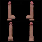 LoveToy Dual Layered Silicone Cock – realistlik kahekihiline silikoondildo – 22,9 cm — Foto 2