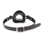 Black Faux Leather Panel Mouth Gag — Photo 2
