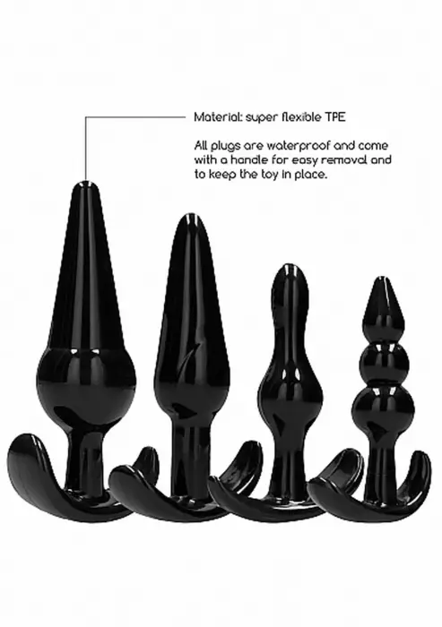 NO. 80 - 4-Piece Butt Plug Set - Black Foto 18