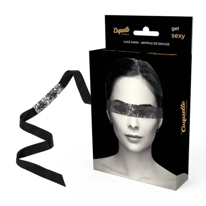Coquette Chic Desire Lace Eye Mask – Black