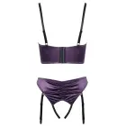 Cottelli Lingerie Set Quarter Cup Purple Satin Adjustable 85C/L — Photo 6