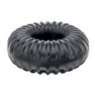 Perfect Fit Ribbed Ring Black – Flexible SilaSkin Comfort Ring — Photo 1
