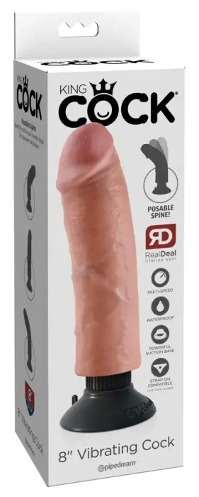KC 8 Realistic Vibrating Cock Light – 25 cm (9.8″) – Black