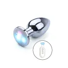 Vibrating Aluminum LED Butt Plug – 8 cm (3.1″) – Clear — Photo 1