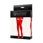 Wetlook Glossy Isla kojinės su galine siūle – raudonos – XL — Nuotrauka 4