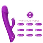 Rubberco izliekts klitora stimulators – ar 9 vibrācijas funkcijām – violets — Foto 3