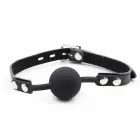 Ohmama Silicone Ball Gag with Adjustable Leather Strap & Padlock, 4 cm — Photo 8