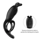 Rabbit Vibration Cock Ring with Remote – Black — Photo 4