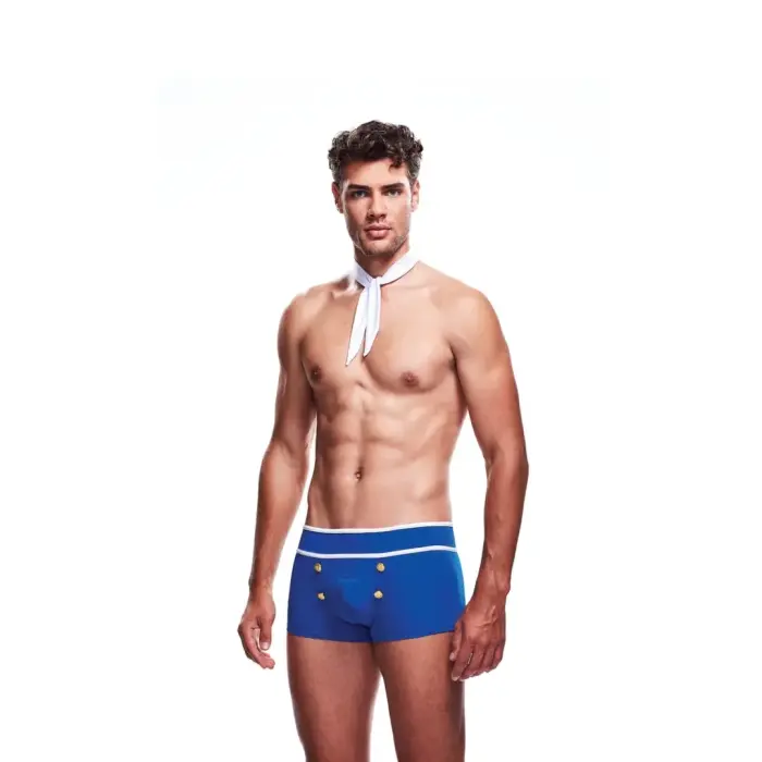 Envy Sailor Salute костюм – боксеры и галстук – белый/тёмно-синий – L/XL