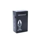 Chromed Steel Vibrating Butt Plug with Remote – 8.1 cm (3.2″) – Black — Photo 4