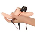 Vibreeriv topelt strap-on dildo – 15.7 cm (6.2″) – Must — Foto 5