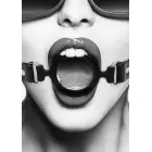Silicone Ring Gag with Adjustable Leather Straps – Black — Photo 7