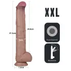 LoveToy – двухслойный гнущийся силиконовый дилдо XXL – реалистичный фаллоимитатор на присоске – телесный – 36,8 см (14,5'') — Фото 18