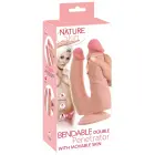 Nature Skin lankstomas dvigubos penetracijos dildo – 20 cm – kūno spalva — Nuotrauka 1