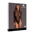 Roxy Sexy Leopard Mesh Crotchless Bodysuit – Black – One Size — Photo 1