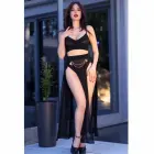 Chilirose CR 4672 komplekts ar zelta ķēdītēm – tops, svārki un stringi – M – melns — Foto 7