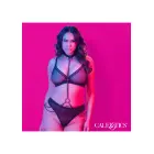 Euphoria Collection Plus Size Chain Halter & Collar with Leash – Black — Photo 6