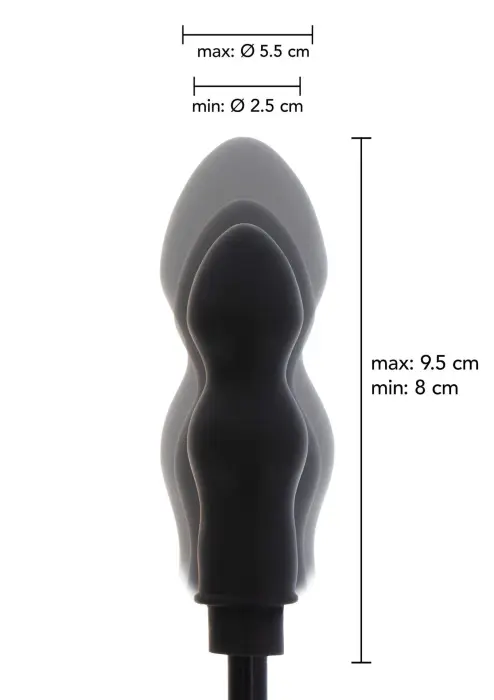 Pripučiamas lemputės formos analinis kištukas – 8–9.5 cm – Juodas Photo