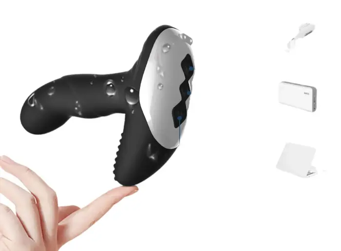 Luxury Play Prostate Stimulator – Silicone USB Massager – 7 Function – Pulsator – Heating – Black Photo