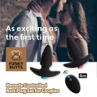 FeelzToys - FunkyButts kaugjuhtimispuldiga anaaltappide komplekt paaridele – 10.6 cm (4.2″) – Must — Foto 7