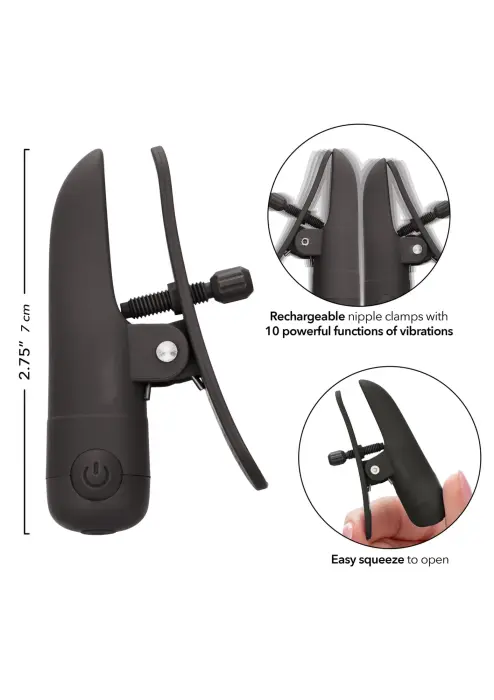 Nipplettes uzlādējamas krūšu galu skavas – melnas Foto 6