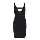 Deep-V Mini Dress – Black – M — Photo 3