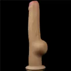 Love Toy kahekihiline silikoonist dildo käepidemega – 28 cm (11″) – Nahavärv — Foto 5