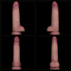 LoveToy Vibrating Sliding Skin Pro II – dviejų sluoksnių realistiškas silikoninis dildo su vibracija – 21,6 cm (8,5'') — Nuotrauka 18