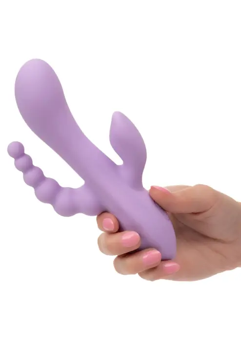 Elastīgs Triple Rumbler vibrators – 18 cm (7″) – violets Foto 7