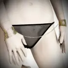 Bijoux Indiscrets Desir Metallique Gold – элегантные трансформируемые цепные фиксаторы для запястий — Фото 2
