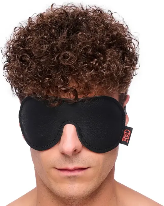 Red Leather Eye Mask – Black